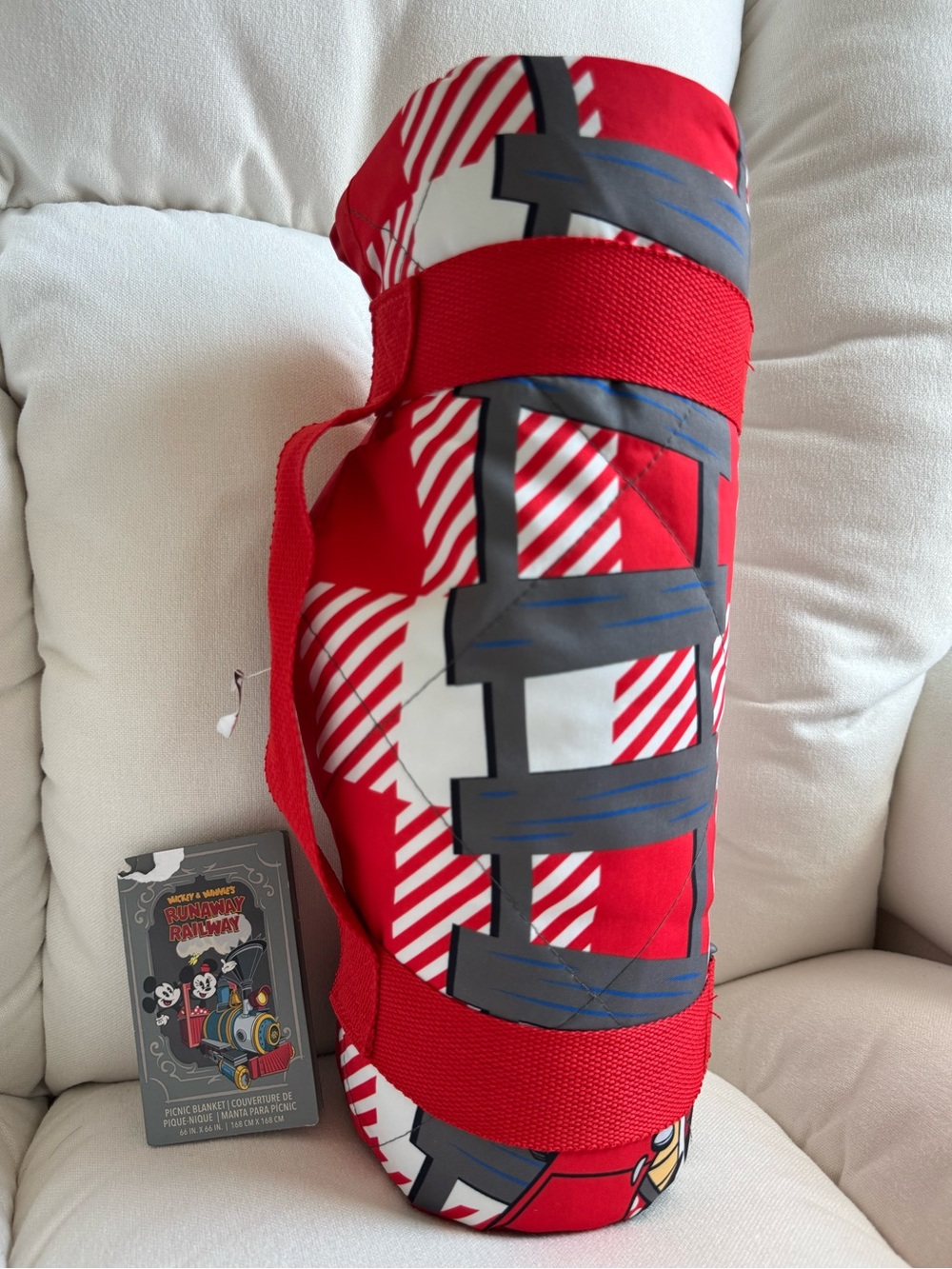Disney Mickey & Minnie’s Runaway Railway Red Checkered Picnic Cooler & Blanket - Picture 11 of 11